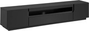 TV stolík Loftia 200 cm s otvorenou policou - čierny mat