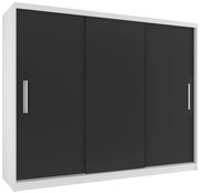 Šatníková skriňa 232 cm Belini biely mat / čierny mat s posuvnými dverami  SI SZP4/2/1W/3B/0/AL