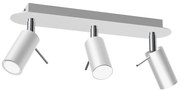 Bodové svietidlo Preston, 3x biele kovové tienidlo, w/ch