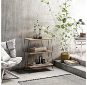 Odkladací stolík LAZANDOS 75x48 cm hnedá/čierna