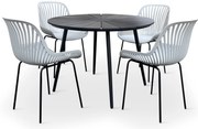Noela Záhradný jedálenský set Wilder + 4x stolička GABY sivá
