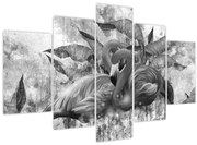 Obraz - Plameniaky graffiti (150x105 cm)