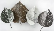 Kovová nástenná dekorácia Farebné listy, 90x50 cm%