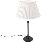 Stolná lampa čierna so skladaným tienidlom krémovým 35 cm nastaviteľná - Parte