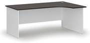 Rohový kancelársky písací stôl PRIMO WHITE, 180x120 cm, pravý, biela/wenge