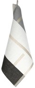 Ľanová utierka / obrúsok Suunta 46x46, bielo-sivo-čierna