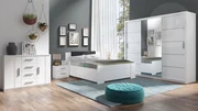 Spálňa Kler IX, Farby: biela / biely + ekokoža soft 011 pik
