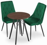 Jedálenský stôl TODI jaseň 60 cm s dvoma IMOLA zamatové zelené