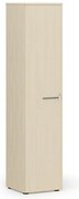 Úzka kancelárska skriňa PRIMO WOOD, 400 x 420 x 1781 mm, breza