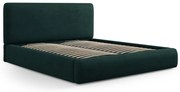 Tmavozelená čalúnená dvojlôžková posteľ s úložným priestorom s roštom 140x200 cm Colonel – Cosmopolitan Design