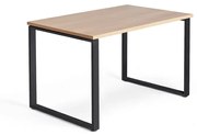 Kancelársky pracovný stôl QBUS, O-rám, 1200x800 mm, dub/čierna