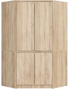 Rohová šatní skříň CLP 100 cm 4D dub sonoma