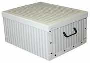Compactor Skladacia úložná krabica - kartón box Compactor Anton 50 x 40 x 25 cm, biela / sivá