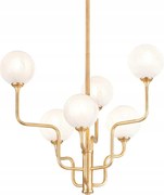 Hudson Valley závesné svietidlo Onyx oceľ/sklo zlatá/matná G9 6x25W 332-28-V