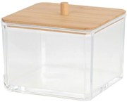 Kúpeľňová nádoba Elegan, číra/s drevenými prvkami