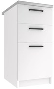 Kuchynská skrinka Belini spodná so zásuvkami 40 cm biely mat s pracovnou doskou  TOR SDSZ40/0/WT/WT/0/B1