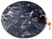 Bar@drinkstuff Kruhová servírovacia doska z čierneho mramoru 30cm