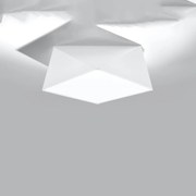 Stropné svietidlo Hexa, 1x biele plastové tienidlo, (biely plast), (35 cm)