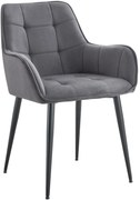 Jedálenská stolička Ferndale - zamat - tmavošedá
