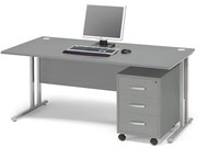 Kancelárska zostava Flexus: stôl 1600x800 mm + kancelársky kontajner, šedá