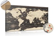 Obraz na korku mapa na drevenom pozadí