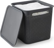 Rotho Úložný box s víkem a s madly BRISEN 18l, 29x29x29cm, černý