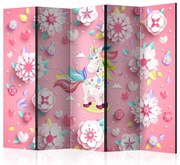 Artgeist Paraván - Unicorn on Flowerbed II [Room Dividers]
