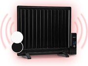 OneConcept Wallander, olejový radiátor, 600 W, termostat, olejové vyhrievanie, plochý dizajn, čierny