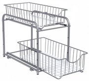 Organizér s výsuvnými košmi SOLIDO stohovateľný, sivý