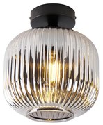 Inteligentné stropné svietidlo čierne s dymovým sklom vrátane Wifi A60 - Karel