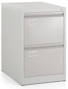 Kovová kartotéka A4 - 2 zásuvky, 45,5 x 62 x 71,5 cm, cylindrický zámok, svetlo sivá