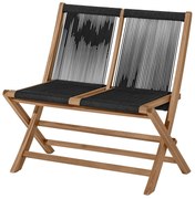 Skladacia záhradná lavička s textilným výpletom