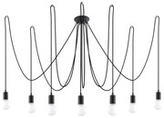 Závesné svietidlo Edison 7, čierne telo svietidla