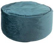 Petrolejový zamatový pouf / sedák na zem - Ø 60 * 30cm