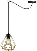 Závesné svietidlo Fusion Spider, 1x zlaté drôtené tienidlo