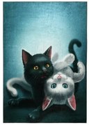 Bellatex Detský koberec Mačička tyrkys, 100 x 150 cm