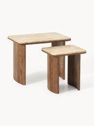 Pomocné stolíky's travertínovou doskou Chandler, 2 ks