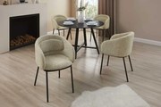 Dizajnová jedálenská stolička Nimes béžovo hnedá štrukturovaná látka