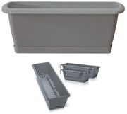 Truhlík so zavlažovacím systémom a držiakom RESPON sivý kameň