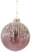 Sklenená vianočná guľa TANAMI Aubergine, 10 cm