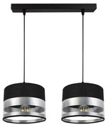 Luster na lanku MILO 2xE27/60W/230V strieborná/čierna