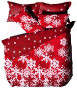 B.E.S. Petrovice Flanelové obliečky Červená zimná rozprávka, 140 x 200 cm, 70 x 90 cm