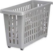 Úložný box, s kolieskami, atypicky úzky, sivý, Agnes, 20l, 46x18x26