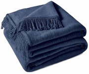 BAVLNENÁ DEKA COTTON CLOUD 150X200 CM TMAVOMODRÁ