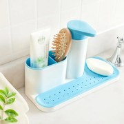 Organizér na kúpeľňové a kuchynské potreby, bielomodrý