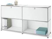 Kovová odkladacia skrinka »CN3« s nastaviteľnými výklopnými priehradkami, biela