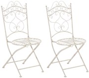 Kovová stolička skladacia Indra (SET 2 ks) - Krémová antik