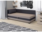 Jednolôžková čalúnená posteľ 100x195 MIRRY PLUS 1 - svetlá hnedá / čierna