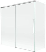 Mexen Rox, 2-krídlová posuvná vaňová zástena 160 + 80 x 150 cm, 8mm číre sklo, chrómový profil, 8C9-160-080-01-00