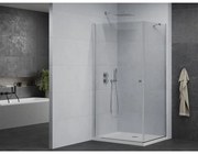 Mexen Pretoria, sprchovací kút 100 (dvere) x 120 (stena) cm, 6mm číre sklo, chrómový profil + biela sprchová vanička, 852-100-120-01-00-4010
